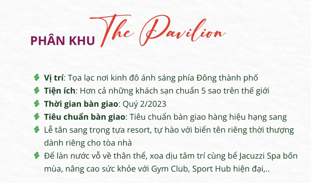 Phân khu The Pavilion